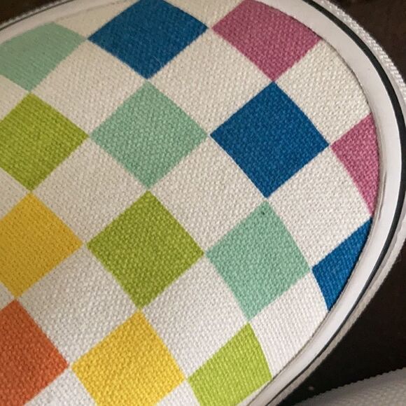Vans Colorful Checkerboard Classic Slip Ons - Picture 9 of 11